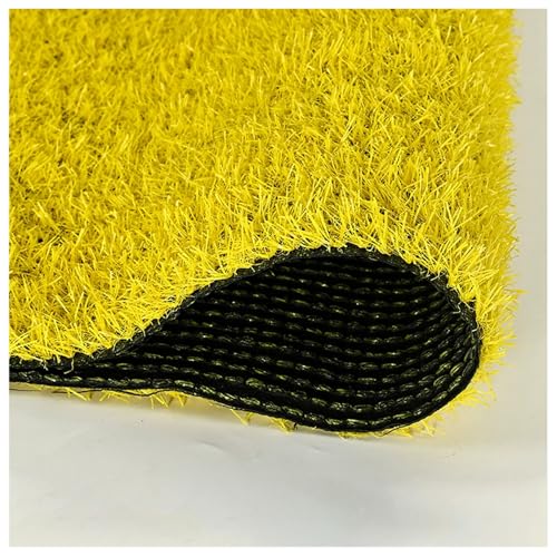 JQGADL Realistischer Kunstrasen,Kunstgras 20mm, Rasen Synthetisch,Grasteppich Mit Drainagelöchern, Hundegrasmatte, Für Garten Hinterhof Patio Balkon(Size:100X400 cm(3.3x13 ft),Color:Gelb) von JQGADL