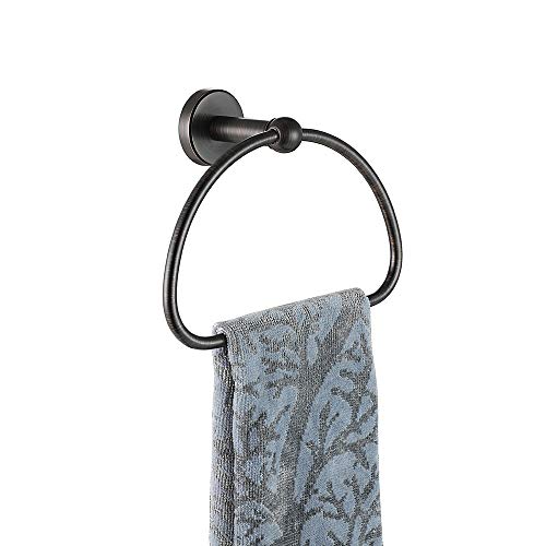 JQK Handtuchring, ölgeriebene Bronze, Edelstahl Halbring Handtuchhalter für Badezimmer, 17,8 cm ORB Wandhalterung, TR160-ORB von JQK