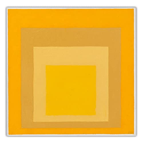 JQNDDP Josef Albers Poster《Homage to The Square》 Wandkunst Josef Albers Leinwand Gemälde Josef Albers Drucke und Bilder für Wohnkultur 50x50cmx1 Kein Rahmen von JQNDDP