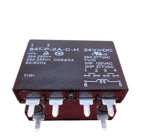 Relay 841-P-2A-C-H-24VDC 841-P-2A-C-H 24VDC 841-P-2A 841P2A-H 24VDC DC24V 24V 25A 250V 277VAC 6PIN(2PCS) von JQPNBBCEK