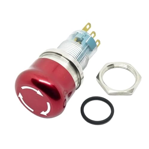 16mm 19mm 22mm Emergency Stop Switch Mushroom Round E-stop Metal Push Button Stop Switch 1NO1NC 2NO2NC Latching Switch On Off(16mm,1NO1NC_WITH) von JQVZKFYFK