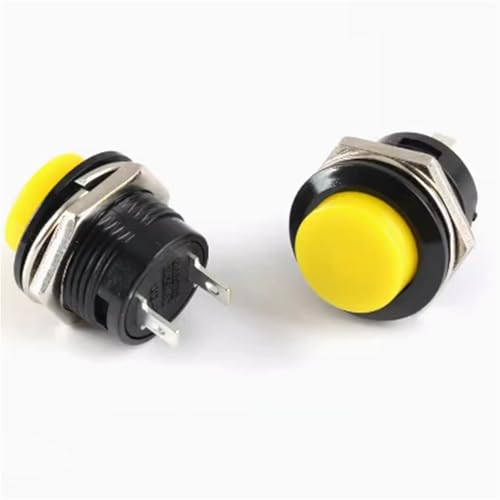 16mm Momentary Push Button Switch R13-507 Self-Recovery Button 6A 125V 3A 250V(Yellow) von JQVZKFYFK