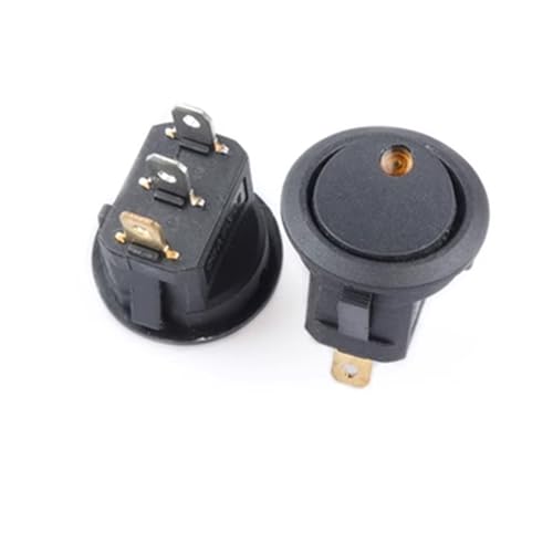 1pcs 20mm Round Rocker Switch Square 6A 250V 10A 125V 3/4 Pin ON OFF Round Switch(Yellow Dot 3P) von JQVZKFYFK