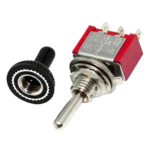 6A 125VAC Mini 6mm Toggle Switch MTS 102 103 202 203 302 303 402 403 on off SPDT DPDT on off on 3PDT Switch with Waterproof Cap(MTS-103 Red) von JQVZKFYFK