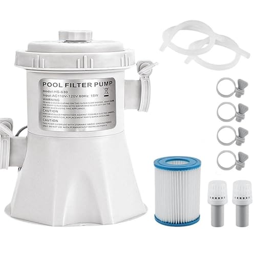 Pool Filter Pump 330 GPH Paddling Pool Electric Water Pump With 2 Pool Filter Cartridge Pool Pumps Ground Small Pool Filter Pump(US Plug) von JQVZKFYFK
