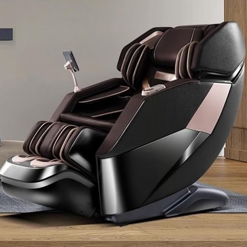 Ganzkörpermassagestuhl,4D Relaxsessel Rückenmassage Mit Heizfunktion Großer LED-Touchscreen Musikfunktion Geeignet Für Senioren/Büros(Noir) von JQslycdmv