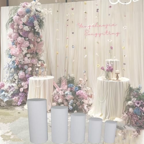JQslycdmv Elegantes Metallständer-Set (5er-Set), Mehrstufiger Ständer Für Desserts, Torten, Blumen, Party- Und Eventdekoration(D) von JQslycdmv