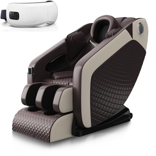 JQslycdmv Massagesessel mit Federung und Doppelschienen, fortschrittlicher intelligenter Betrieb und Akupressmassage für den Heimgebrauch (Bruin) von JQslycdmv