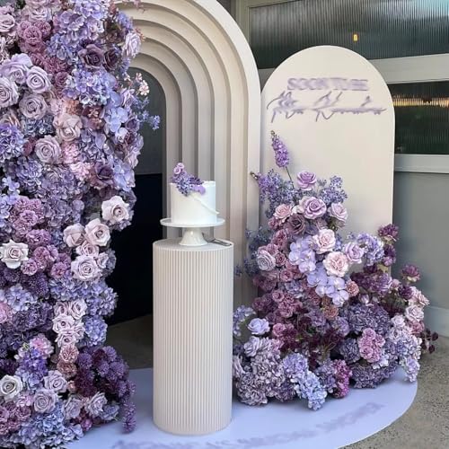 JQslycdmv Moderner runder Tortenständer, Stabiler Metallrahmen mit weißer Platte als Tischdekoration für Hochzeiten und Geburtstage(C) von JQslycdmv