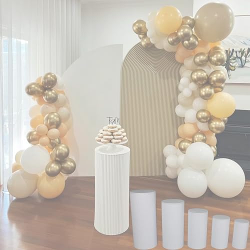 JQslycdmv Weißer Tortenständer Mit Etagen Für Hochzeiten, 3-teiliger Cupcake-Ständer Mit Metallischem Blumenständer Für Partydekoration(A) von JQslycdmv
