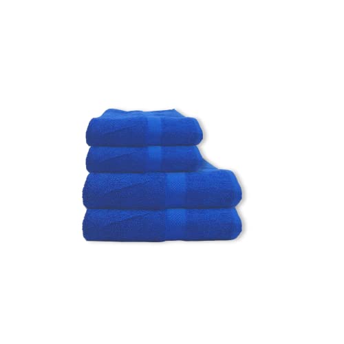 JR-Tex Handtücher Badetücher aus 100% Baumwolle Frotteehandtücher Saunatücher Duschtücher Gästetücher Cotton Handtuchsets Badetuchsets in Premium Maschinenwaschbar Saugfähig (4er Set, Blau) von JR-Tex