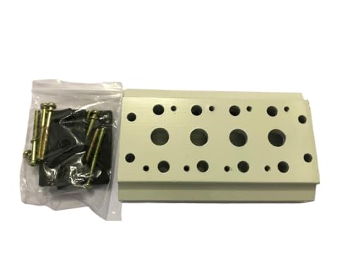 JRBJWYVV 100M-4F 100M 4F Solenoid Valve Manifold with Screws & Rubber 4 Station Base Board 4V110/ 4A110 von JRBJWYVV