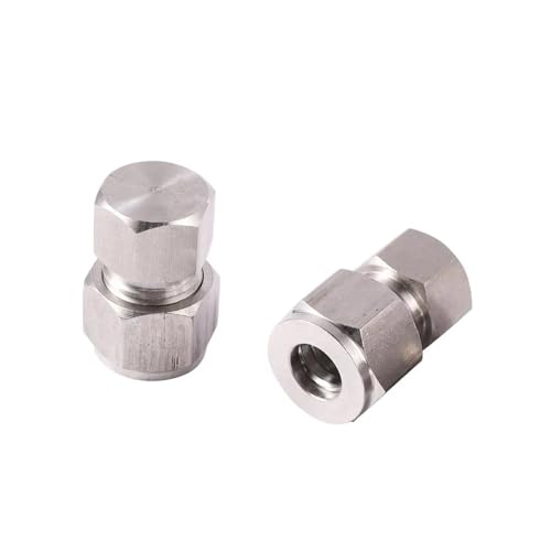 JRBJWYVV 3/8"(9.52mm) OD Tube Double Ferrule Pipe End Compression Fitting Connector 304 Stainless Steel Pipe Adapter 1 Pc von JRBJWYVV
