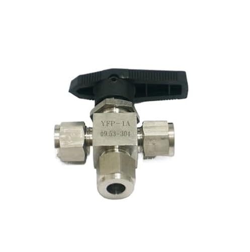 JRBJWYVV 304 Stainless Steel Tee 3 Ways Compression Fitting Shut Off Ball Valve 915 PSI PN 6.4 Fit for 3/8" inch O/D Tube von JRBJWYVV