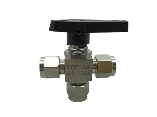 JRBJWYVV 304 Stainless Steel Tee 3 Ways Compression Fitting Shut Off Ball Valve 915 PSI PN 6.4 Fit for 8mm O/D Tube JRBJWYVV 304 Stainless Steel Tee 3 Ways Compression Fitting Shut Off Ball Valve 915 PSI PN 6.4 Fit for 8mm O/D Tube von JRBJWYVV