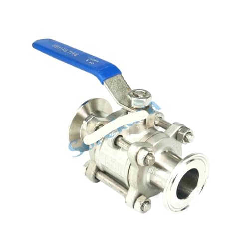 JRBJWYVV DN25 Fit 32mm Pipe OD 1.5" Tri Clamp SS304 Stainless Steel 3-Piece Type Sanitory Ferrule Ball Valve von JRBJWYVV