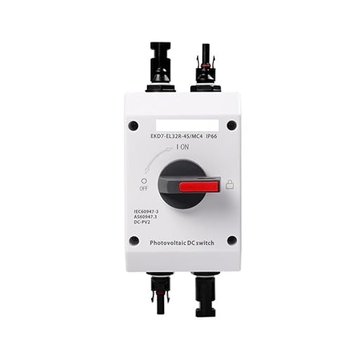 JRBJWYVV Photovoltaik Solar DC Trennschalter Outdoor PV Solarschalter 4P 1000V 32A UKPM Drehgriff IP66 EKD7(MC4 Anschluss) von JRBJWYVV