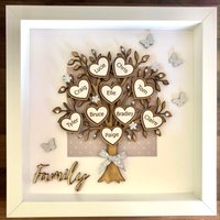 Personalisierter Stammbaum, 3D-Kastenrahmen.familiengeschenk.27cm X 27cm von JRCraftingStore