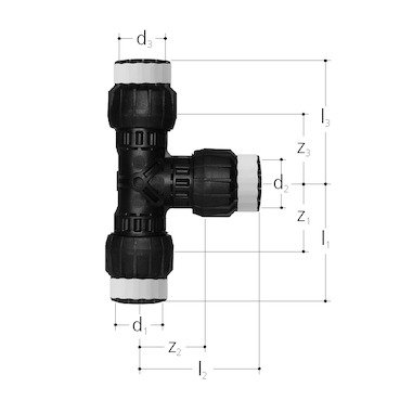 SANIPEX MT-T-Stück, d 26x26x26 mm von JRG Sanipex MT