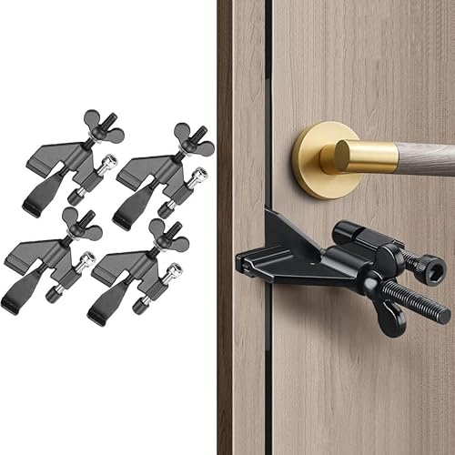 4 Stück Tragbares Türschloss, Zinklegierung Sicherheitsschloss für Reisen, Hotelzimmer Türsch(Grau) von JRHTD