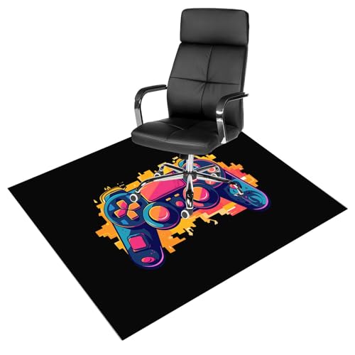 90 * 120cm Rechteckig Gaming Teppich Bodenschutzmatte for Hartböden, Anti-Rutsch Bürostuhl Unterlage Schreibstuhlunterlage(Color:8) von JRHTD