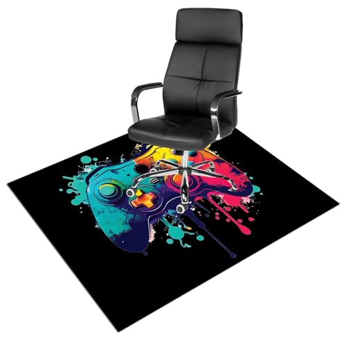 Gaming Teppich Kratzfest Schreibtischstuhl Unterlage Bodenschutzmatte Bürostuhl for Parkett, Laminat, Bürostuhl Matte(Color:1,Size:90 * 120cm) von JRHTD