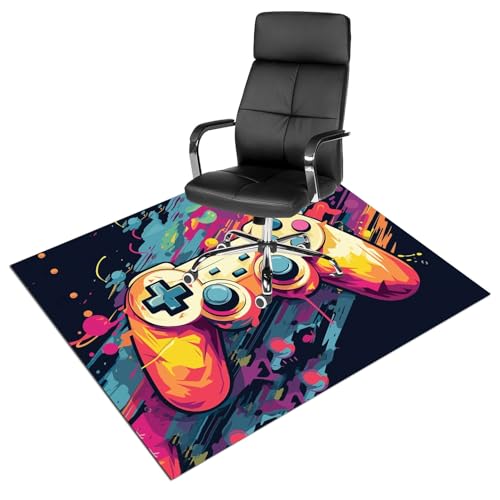 Gaming Teppich Kratzfest Schreibtischstuhl Unterlage Bodenschutzmatte Bürostuhl for Parkett, Laminat, Bürostuhl Matte(Color:6,Size:90 * 120cm) von JRHTD
