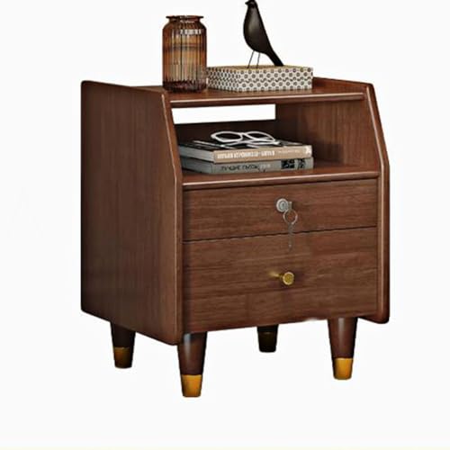 JRHTD Beistelltisch Nachttisch im Vintage-Stil mit 2 Schubladen, schmaler Nachtschrank Sofatisch mit Aufbewahrungsschrank für kleine Räume(3) von JRHTD