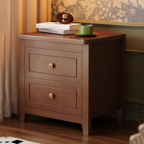 JRHTD Nachttisch Beistselltisch, abgerundete Ecken, Couchtisch mit Stauraum für Schlafzimmer(Walnut) von JRHTD