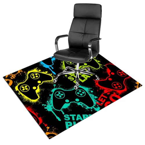 Kratzfest Gaming Teppich Rechteck Unterlage Schreibtischstuhl, Bodenschutzmatte Bürostuhl Unterlage Teppich for Hartböden(Color:3,Size:140 * 160cm) von JRHTD