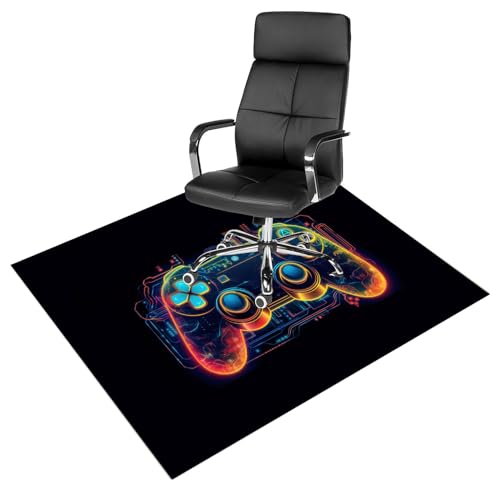 Rechteckig Gaming Teppich, Bodenschutzmatte Bürostuhl Unterlage Stuhlunterlage rutschfeste, Unterlage Schreibtischstuhl Schutzmatte Stuhl Unterlegmatte (Color : 2, Size : 90 * 120cm) von JRHTD