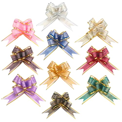 JRILUO Geschenkschleife Groß, 10 Stück Geschenkschleifen Mit Geschenkband Gold, 10 Gift Bows, Geschenk Schleife Pull Bögen, Dekoschleifen für Erpacken/Hochzeit/Geburtstag/Weihnachten JRILUO Geschenkschleife Groß, 10 Stück Geschenkschleifen Mit Geschenkband Gold, 10 Gift Bows, Geschenk Schleife Pull Bögen, Dekoschleifen für Erpacken/Hochzeit/Geburtstag/Weihnachten von JRILUO