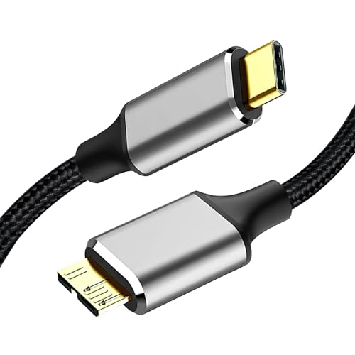 JRILUO USB C Auf Micro B Kabel 0.5m Nylon, Typ C 3.0 Zu Micro USB 3.0 Festplattenkabel, USB C Stecker auf Micro-B Stecker, Kompatibel Mit Der Externen Festplatte Toshiba/Seagate/WD... von JRILUO