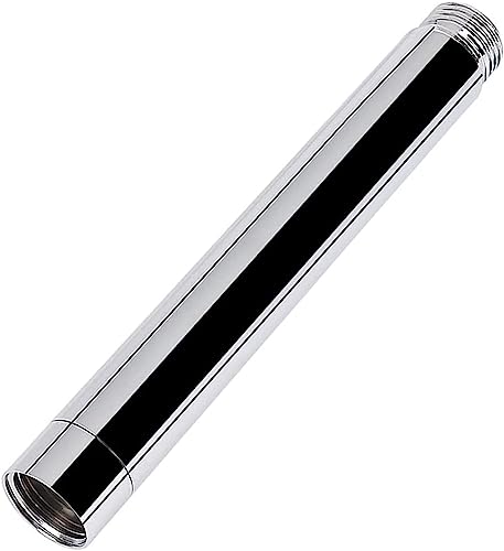 G1/2'' Duschkopf Verlängerung Chrom 20cm, Edelstahl Dusche verlängerungsrohr,Handbrause Verlängerung für Duschkopf,Rohr verlaengerug,Badezimmer Duschkopf Verlängerungsarm (20cm, Chrom) von JRJUBB
