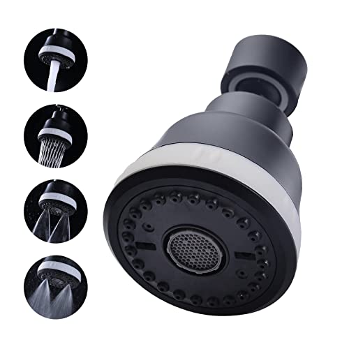 Wasserhahn Aufsatz Schwarz mit 4 Sprühmodi,Drehbarer Wasserhahn Aufsatz Wassersparer für Wasserhahn,Schwenkbar Wasserhahn Verlängerung,Drehbarer Multifunktionaler Verlängerungshahn für Küche von JRJUBB