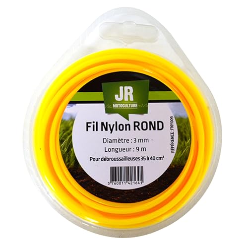 JRMotoculture FNY009 Nylonfaden Rund: 3 mm x 9 m, Gelb von JR