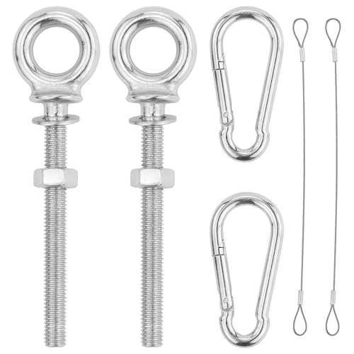 2 Stück Ringschraube M8 X 80 mm,öSenschraube,Ringschrauben Mit Unterlegscheiben Und Sechskantmuttern,Augbolzen,Mit 2 StüCk Karabinerhaken Und 2 StüCk Drahtseil, Zum Befestigen Und AufhäNgen 2 Stück Ringschraube M8 X 80 mm,öSenschraube,Ringschrauben Mit Unterlegscheiben Und Sechskantmuttern,Augbolzen,Mit 2 StüCk Karabinerhaken Und 2 StüCk Drahtseil, Zum Befestigen Und AufhäNgen von JRSHIRLEYLTD