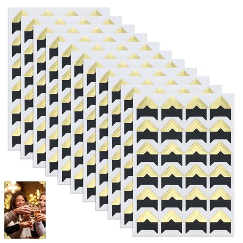 JRSHIRLEYLTD 11 Blatt Selbstklebende Fotoecken, goldfarben, Fotoecken, Scrapbook, Fotoecken-Aufkleber zum Basteln von JRSHIRLEYLTD