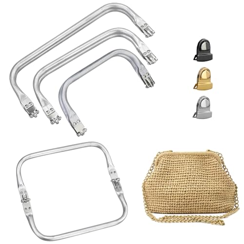 JRSHIRLEYLTD 3 Stück Taschenrahmen Verschluesse 16cm 20cm 25cm Taschenbügel Taschen Verschluss für DIY Geldbeutel Handtasche Taschenzubehör, mit 3 Metallschlössern von JRSHIRLEYLTD