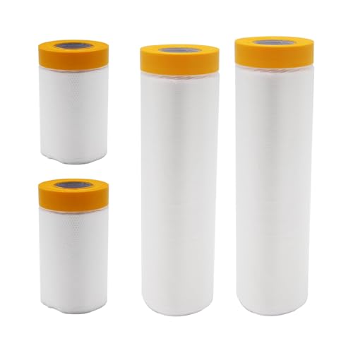 JRSHIRLEYLTD 4 Rollen Abdeckfolie, selbstklebende Malerfolie, 4 Größen Abdeckband, Malerfolie für Malerarbeiten, Möbelschutz, Bodenschutz JRSHIRLEYLTD 4 Rollen Abdeckfolie, selbstklebende Malerfolie, 4 Größen Abdeckband, Malerfolie für Malerarbeiten, Möbelschutz, Bodenschutz von JRSHIRLEYLTD