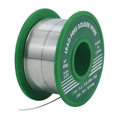 Lötzinn 0.8mm, Lötzinn Bleifrei mit Kolophonium kern, Lötzinn mit Flussmittel 20g, Solder Wire, Lötdraht für die Reparatur und den Heimwerker von Elektronischen Elektrischen Lötkomponenten von JRSHIRLEYLTD