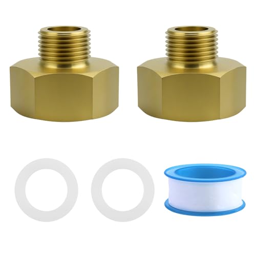 Messing Reduzierstück 3/4 auf 3/8, Reduzierstück-Verlängerung mit 2 Stück Silikondichtungen und 1 Stück Rohband, Innengewinde-Reduzierstück für Wasserhahn, Sprinkleranlagen von JRSHIRLEYLTD