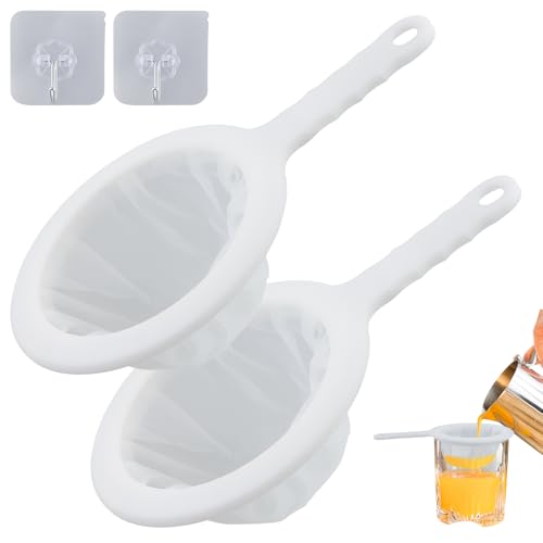 Sieb Fein, 2 Stück Feines Sieb Mit Griff 200 Mesh Haarsieb Küche Netzsieb Ultrafeines Trichterfilte Haushaltssieb Handsieb für Saft, Milch, Kaffee mit 2 Haken Sieb Fein, 2 Stück Feines Sieb Mit Griff 200 Mesh Haarsieb Küche Netzsieb Ultrafeines Trichterfilte Haushaltssieb Handsieb für Saft, Milch, Kaffee mit 2 Haken von JRSHIRLEYLTD