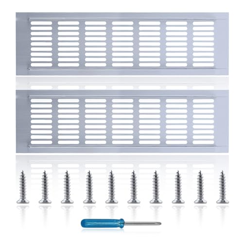 Ventilation Gitter Aluminium Lüftungsgitter Rechteckig Abluftgitter Korrosionsschutz fur Belüftung von Schränken und Schlafzimmern 30 x 8 cm, mit 10 Edelstahlschrauben und 1 Schraubendreher von JRSHIRLEYLTD