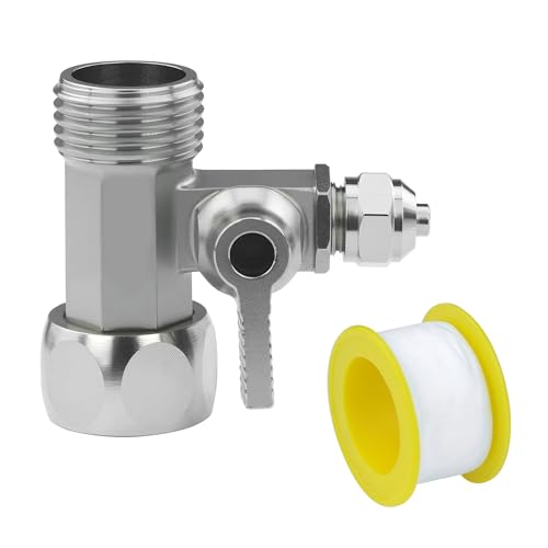 Wasseranschluss Adapter T-stück,3/8 x 3/8 x 1/4 Absperrventil Adapter,Schlauch Wasseranschluss,Verteiler Gartenschlauch Wasserhahn Absperrhahn Von 2 Geräten von JRSHIRLEYLTD