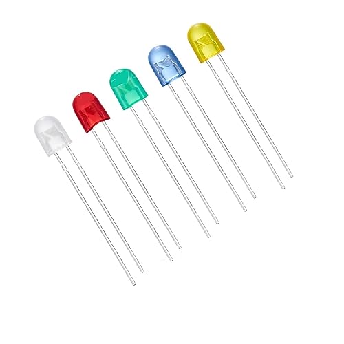 JRTSTLXN 10 Stück 5 mm ovale LED-Diode 546 Weiß Rot Grün Blau Gelb 2 V 3 V 20 mA 5 x 4 x 6 mm diffuses Weitwinkel-DIY-Licht emittierende Lampe(Blue) von JRTSTLXN