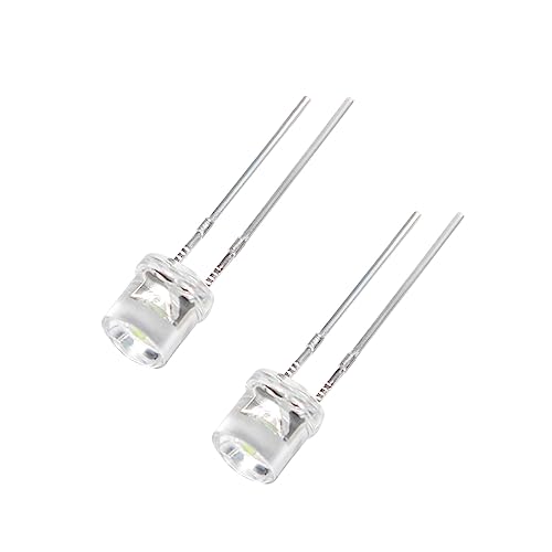 JRTSTLXN 10 Stück Flache LED-Diode 5 mm rot gelb blau grün weiß LED-Leuchten Diode F5 transparente LED(Yellow) von JRTSTLXN