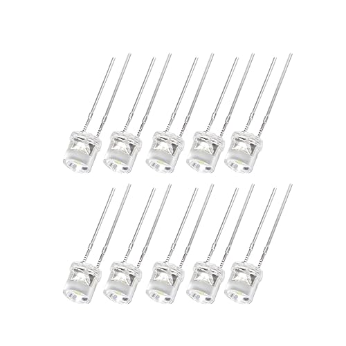 JRTSTLXN 10 Stück Flache LED-Diode 5 mm rot gelb blau grün weiß lichtemittierende F5 transparente LED(Red) von JRTSTLXN