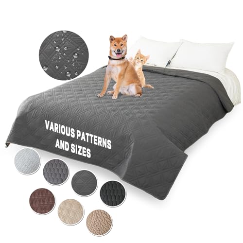 Wasserdichte Hundedecke 157 x 208cm, Robuste Hundematte als Schutz fürs Sofa & Bett, Extra Groß und Waschbar Haustier Decke für Hunde, Rutschfeste Hundedecke für Hunde & Katzen Geeignet, Dunkelgrau von JRUI