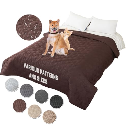 wasserdichte Hundedecke 76 x 178cm, 7 Größen und 2 Farben, Robuste Hundematte als Schutz für Sofa & Bett, Warme Hundedecke, Waschmaschine Waschbar Hundedecke Klein,Dunkelbraun von JRUI